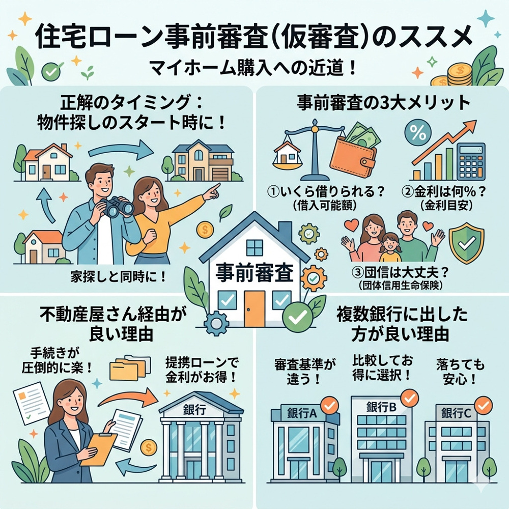 【マイホーム購入】住宅ローンの事前審査はどのタイミングが正解？メリットや複数出すべき理由を徹底解説！の画像