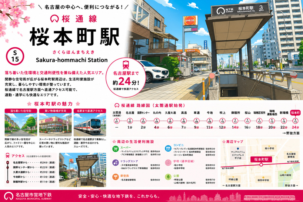 地下鉄桜通線「桜本町」駅 周辺のエリア情報の画像