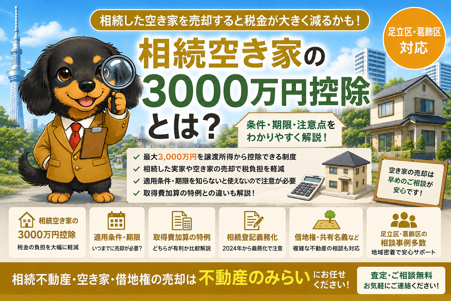 相続した空き家を売却すると3000万円控除が使える？条件・期限・注意点を徹底解説【足立区・葛飾区対応】の画像