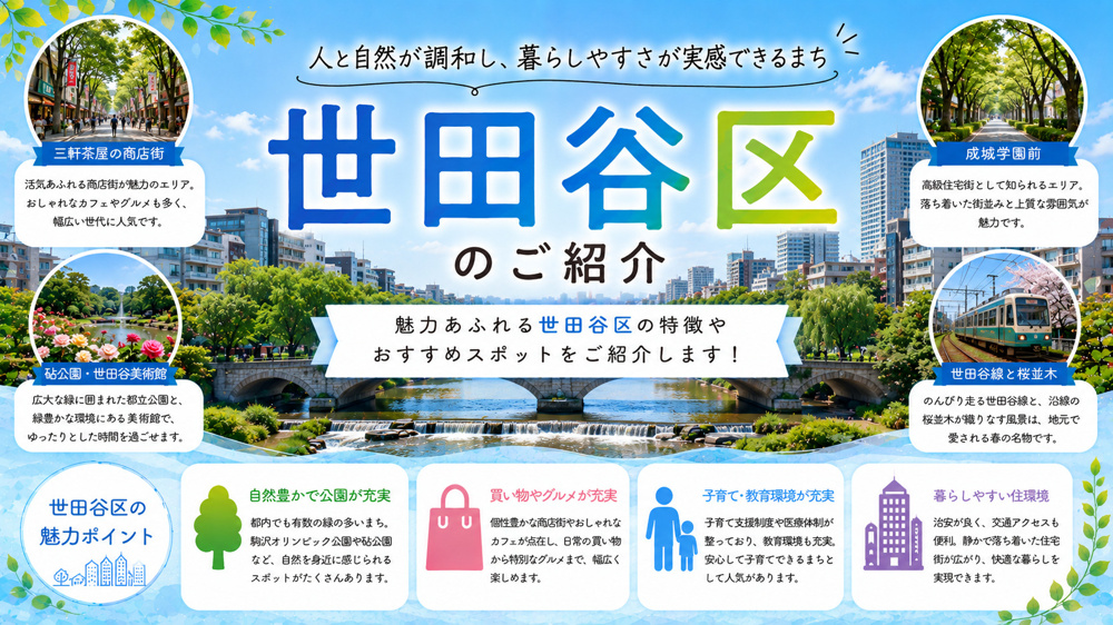 【世田谷区の住みやすさ徹底ガイド】穏やかさと便利さが調和する「東京で最も暮らしやすい街」の画像