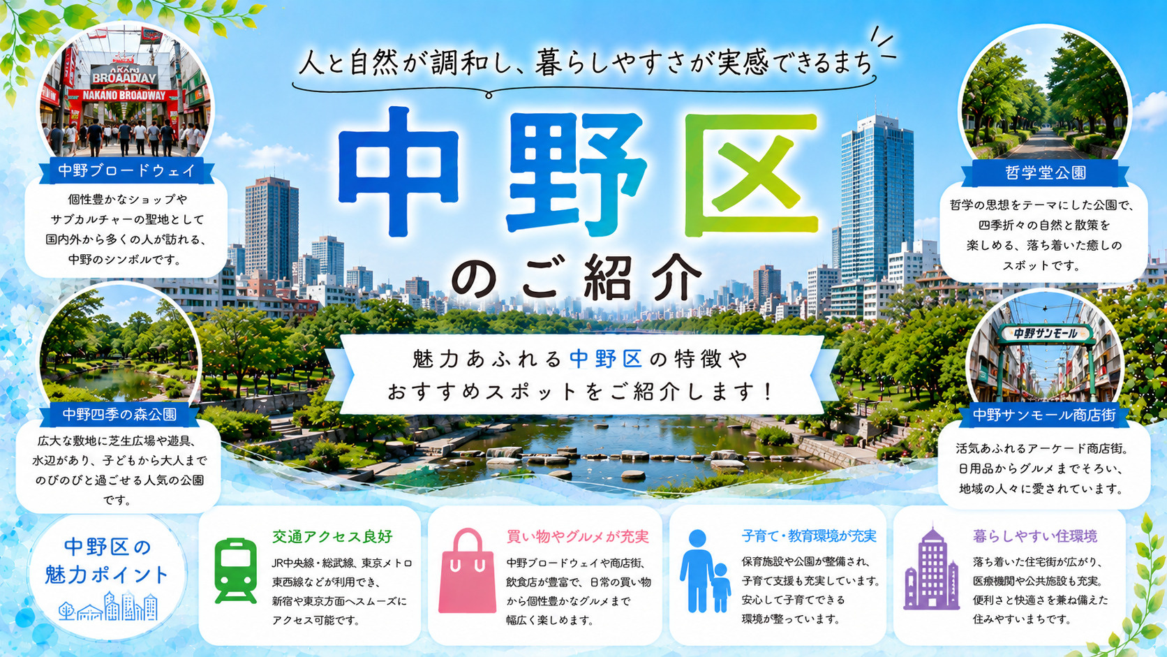 【中野区の住みやすさ徹底ガイド】便利さと温かさが共存する、暮らしやすい都心エリアの画像