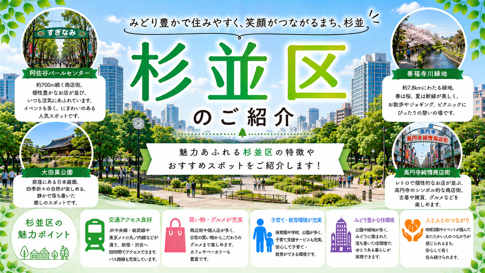 【杉並区の住みやすさ徹底ガイド】落ち着きと人情が息づく“東京の良心”の画像