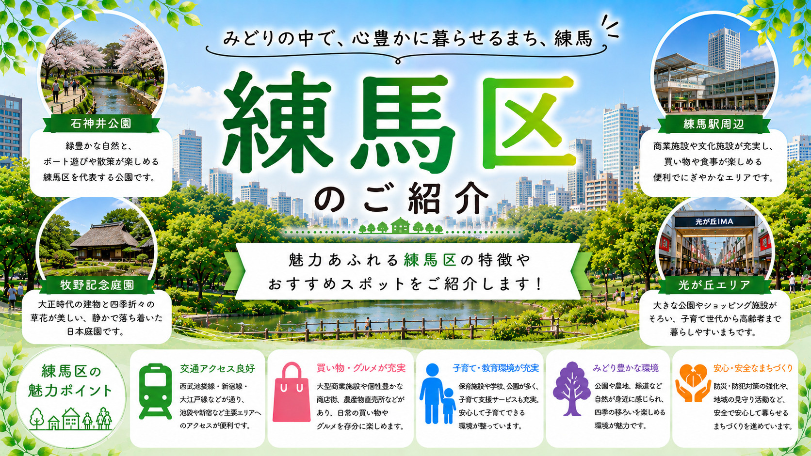 【練馬区の住みやすさ徹底ガイド】都心に近い「ゆとりのある暮らし」を叶える街の画像