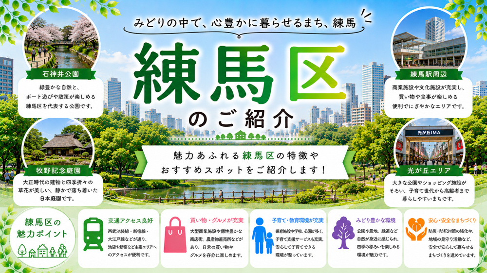 【練馬区の住みやすさ徹底ガイド】都心に近い「ゆとりのある暮らし」を叶える街の画像