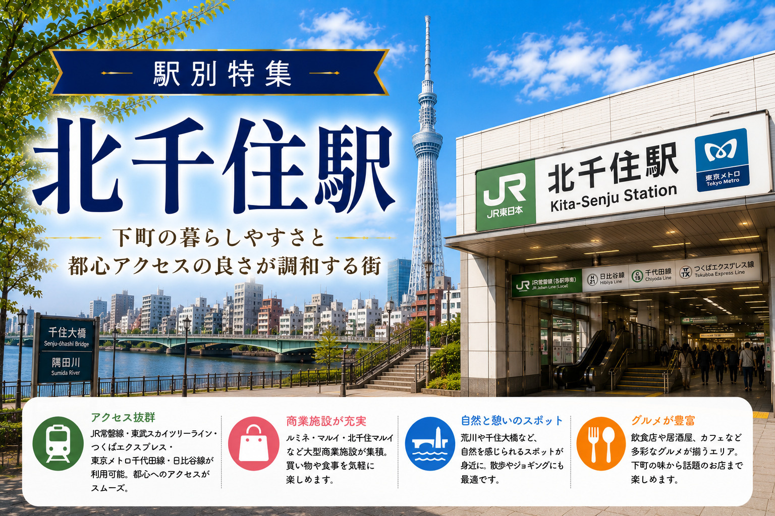 駅別特集｜北千住駅は住みやすい？賃貸相場・治安・交通アクセスを不動産会社が解説の画像