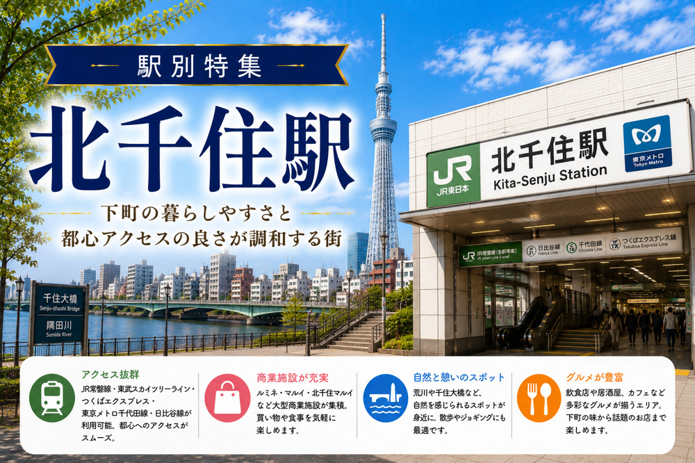 駅別特集｜北千住駅は住みやすい？賃貸相場・治安・交通アクセスを不動産会社が解説の画像