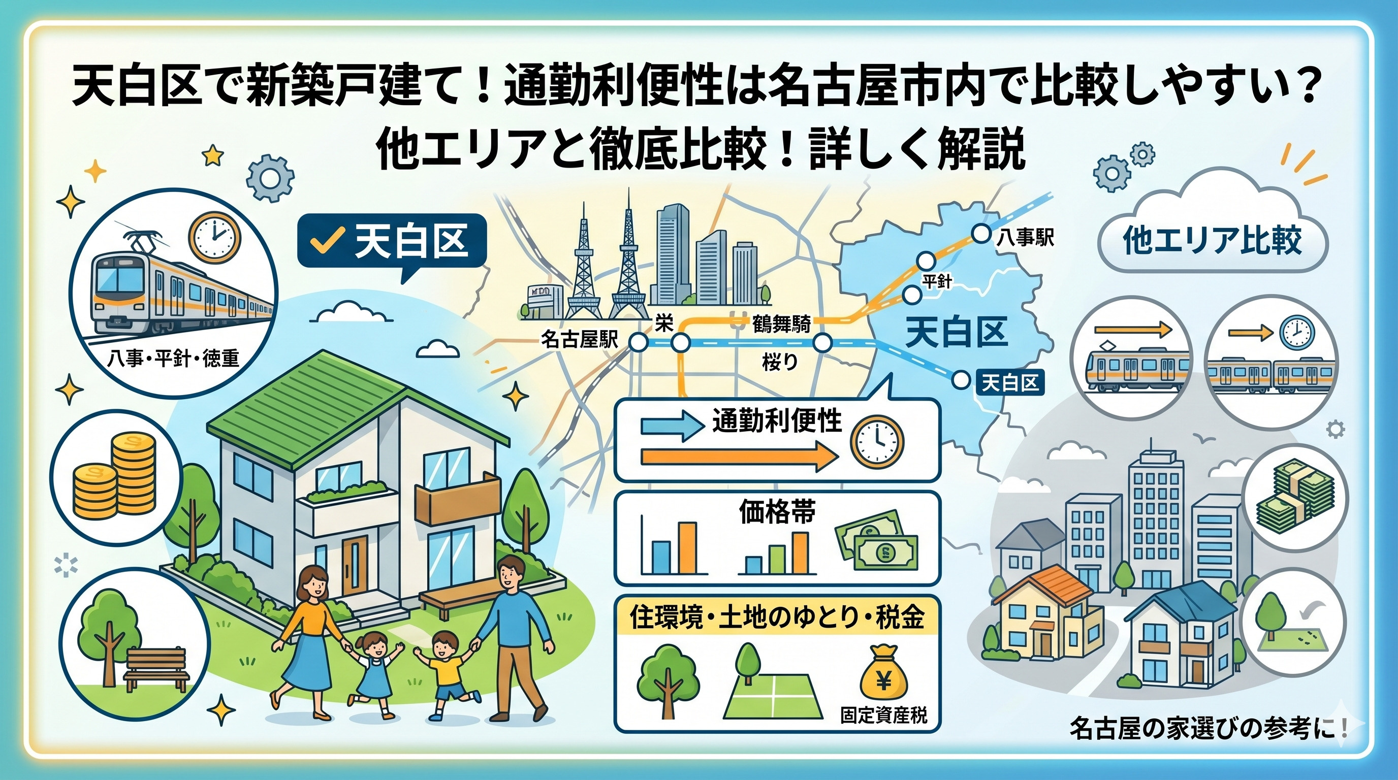 天白区の新築戸建ては通勤利便性は名古屋市内で比較しやすいエリアか詳しく解説の画像
