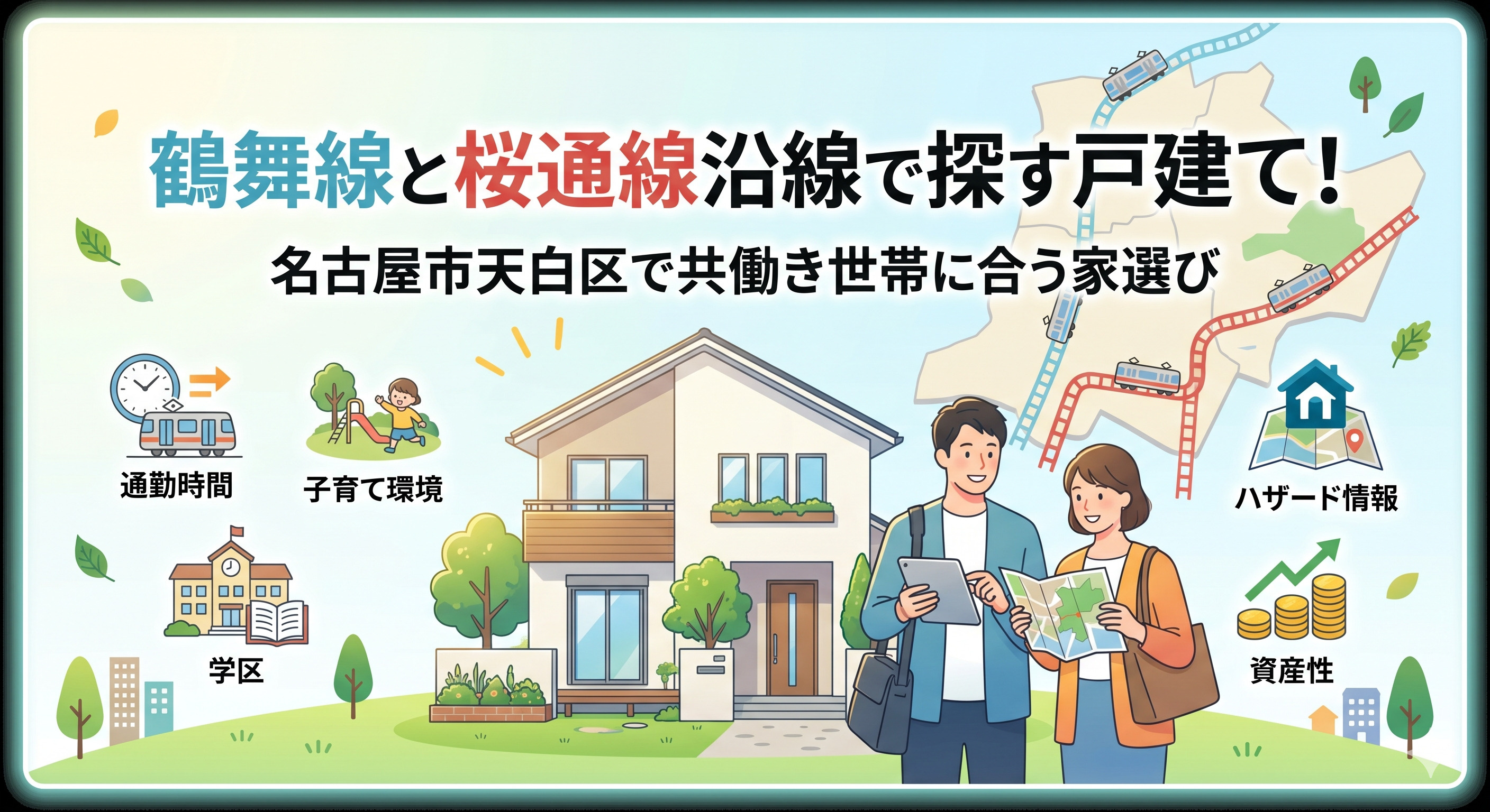 鶴舞線と桜通線沿線で探す戸建て!名古屋市天白区で共働き世帯に合う家選びの画像