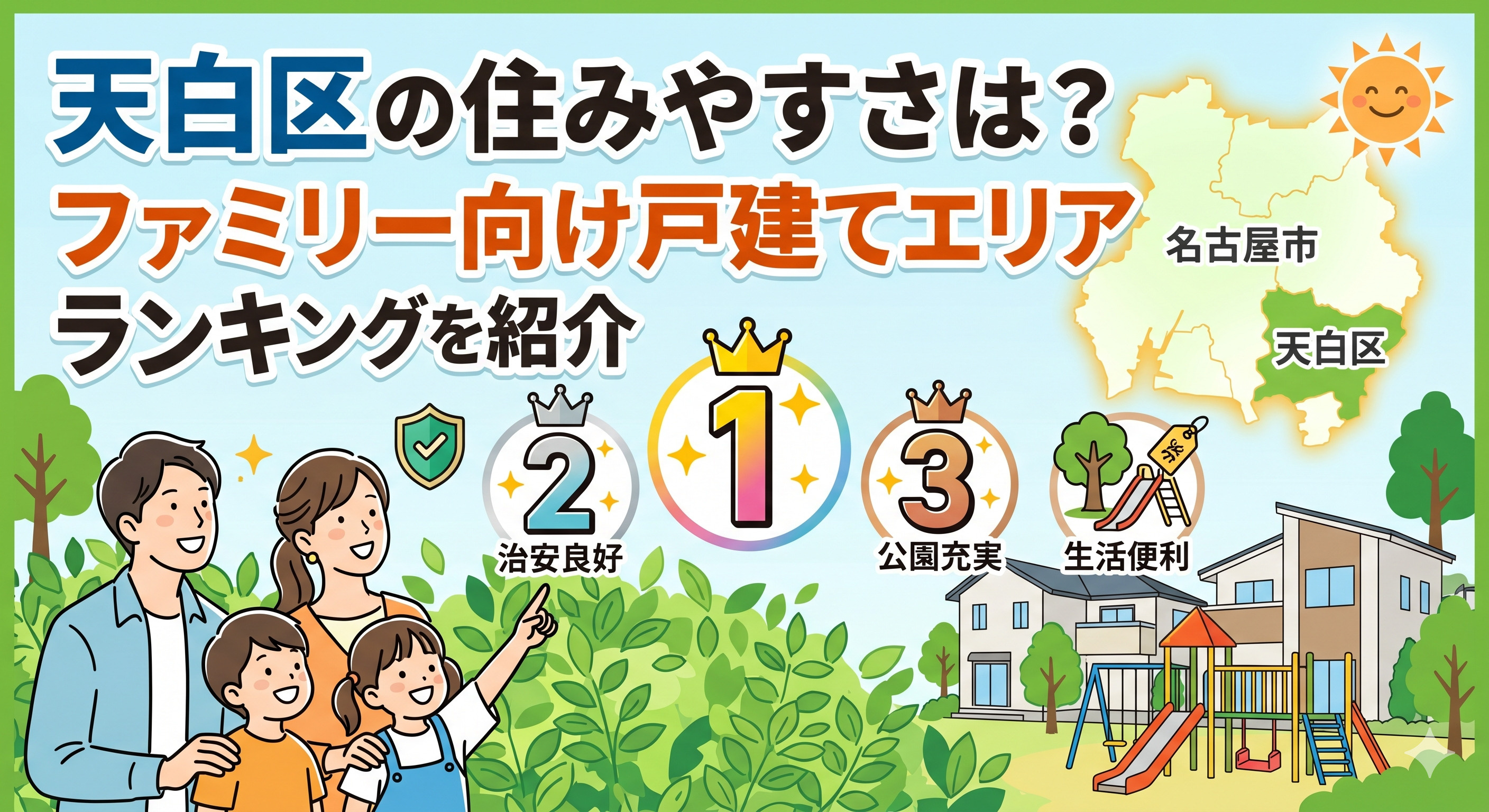 天白区の住みやすさは？ファミリー向け戸建てエリアランキングを紹介の画像