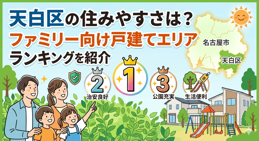 天白区の住みやすさは？ファミリー向け戸建てエリアランキングを紹介の画像