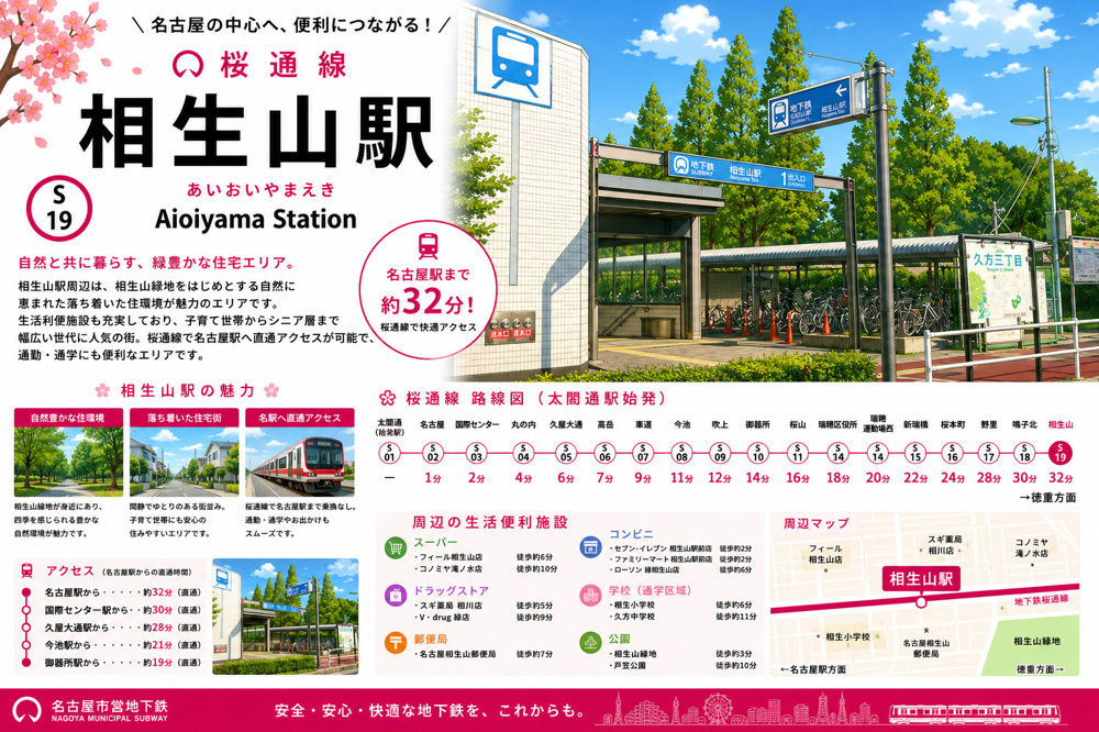 地下鉄桜通線「相生山」駅 周辺のエリア情報の画像