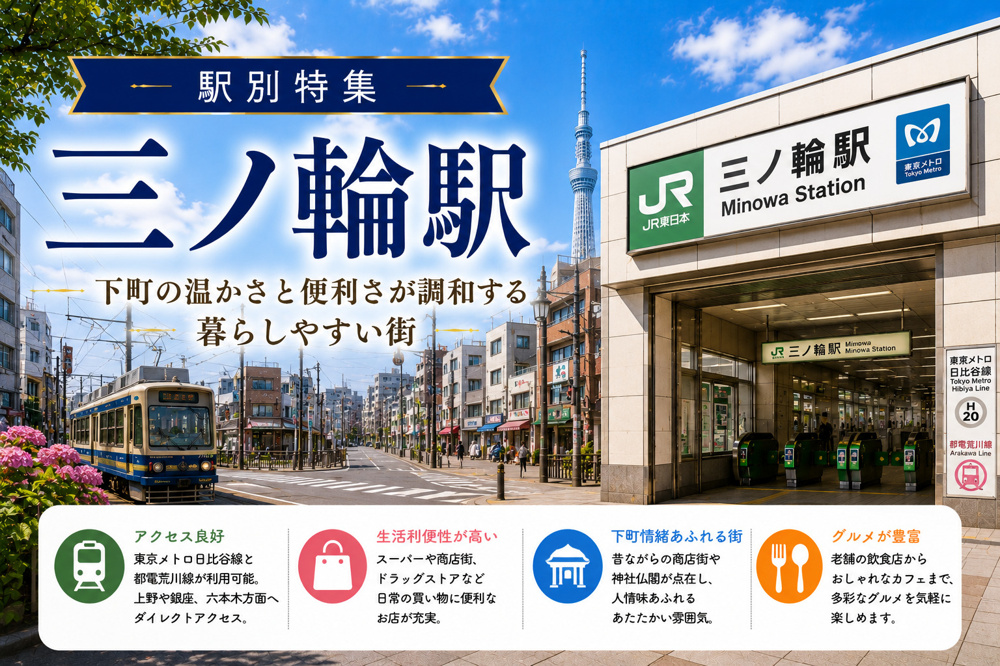 駅別特集｜三ノ輪駅は住みやすい？賃貸相場・治安・交通アクセスを不動産会社が解説の画像