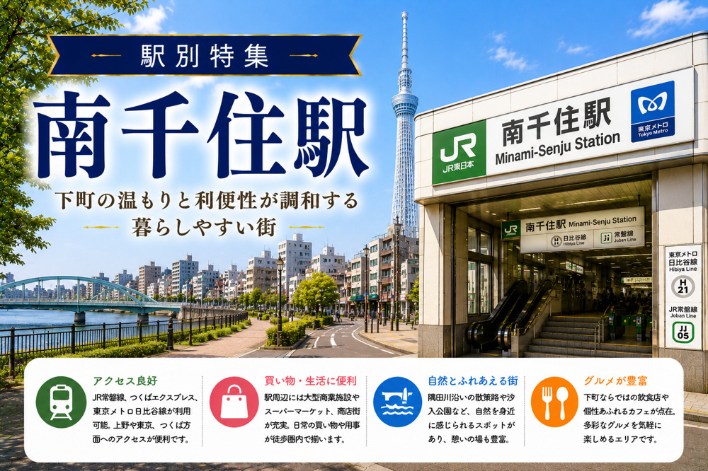 駅別特集｜南千住駅は住みやすい？賃貸相場・治安・交通アクセスを不動産会社が解説の画像