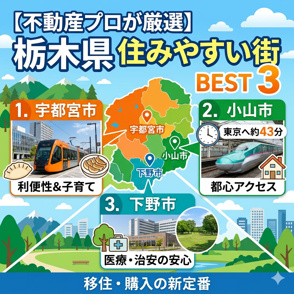 【不動産プロが厳選】栃木県で本当に住みやすいエリアベスト3！移住・購入の新定番の画像