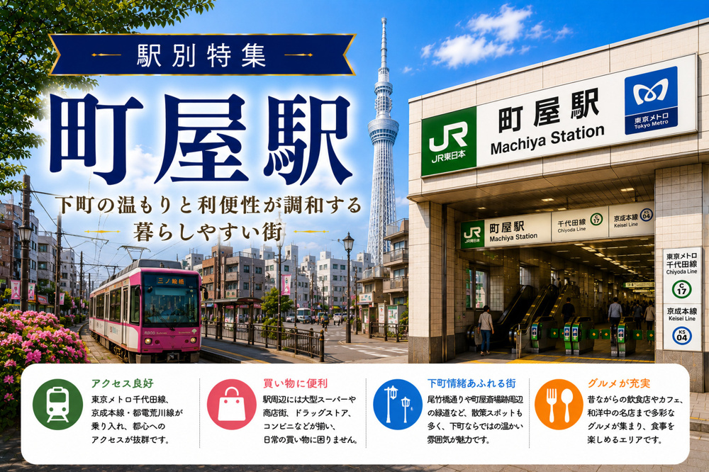 駅別特集｜町屋駅は住みやすい？賃貸相場・治安・交通アクセスを不動産会社が解説の画像