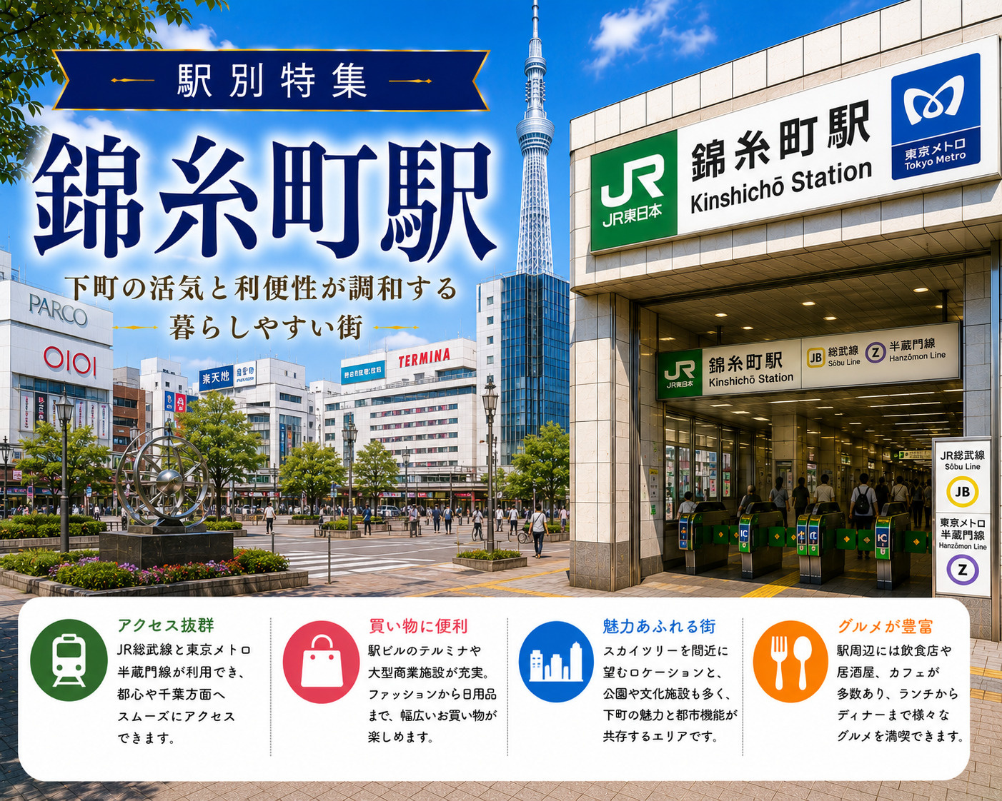 駅別特集｜錦糸町駅は住みやすい？賃貸相場・治安・交通アクセスを不動産会社が解説の画像