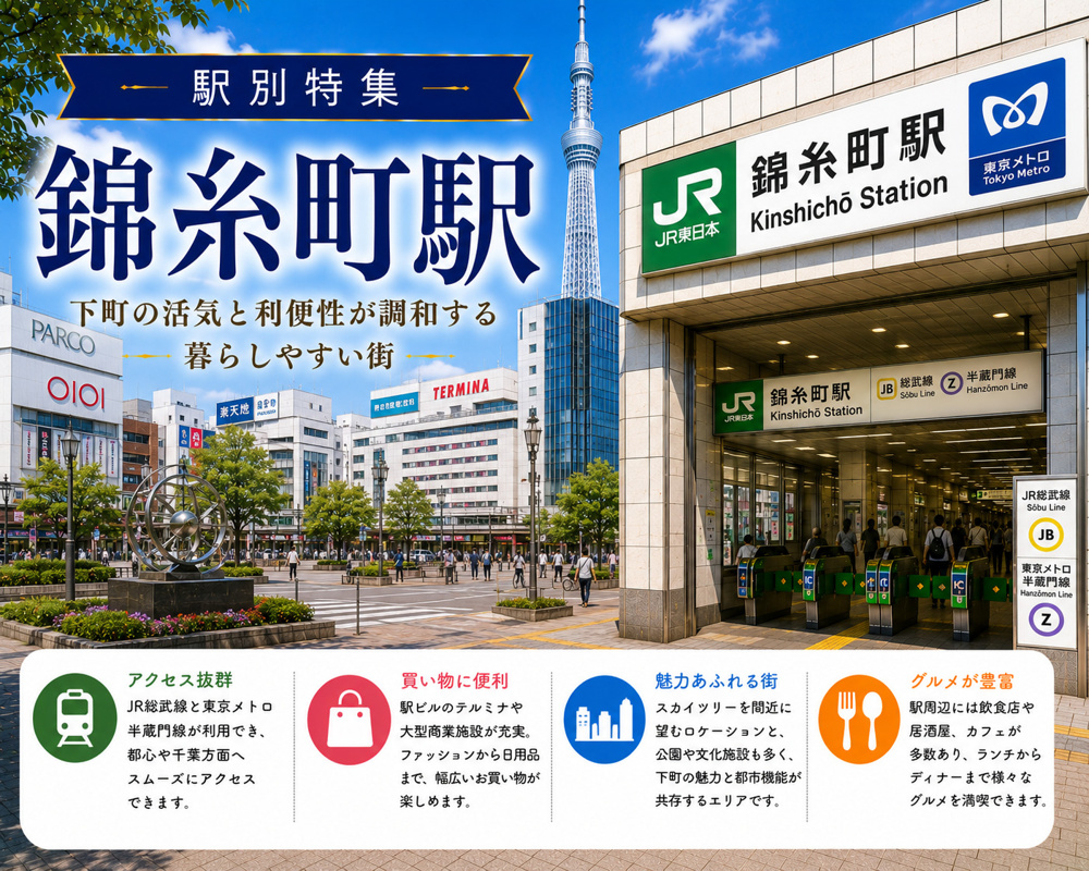 駅別特集｜錦糸町駅は住みやすい？賃貸相場・治安・交通アクセスを不動産会社が解説の画像