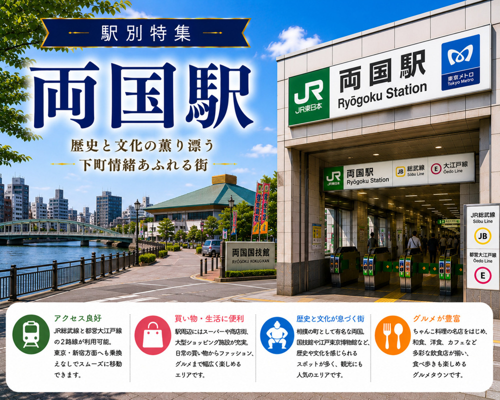 駅別特集｜両国駅は住みやすい？賃貸相場・治安・交通アクセスを不動産会社が解説の画像