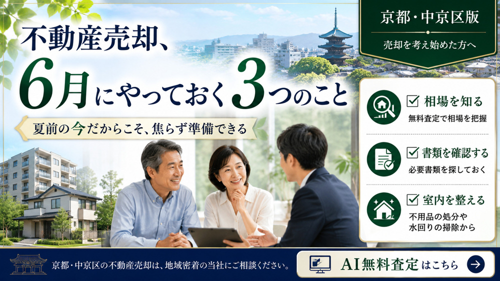 【不動産売却】6月にやっておく3つのこと～京都市中京区・下京区～の画像