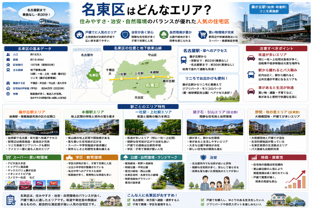名古屋市名東区完全ガイド｜駅別・エリア別に見る住みやすさと街の特徴の画像