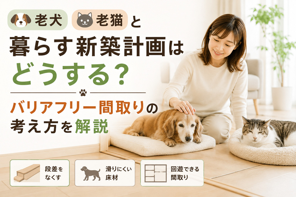 老犬老猫と暮らす新築計画はどうする？バリアフリー間取りの考え方を解説の画像
