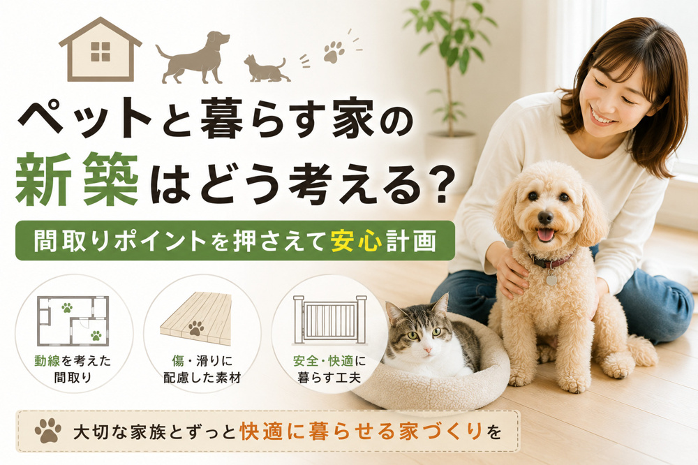 ペットと暮らす家の新築はどう考える？間取りポイントを押さえて安心計画の画像