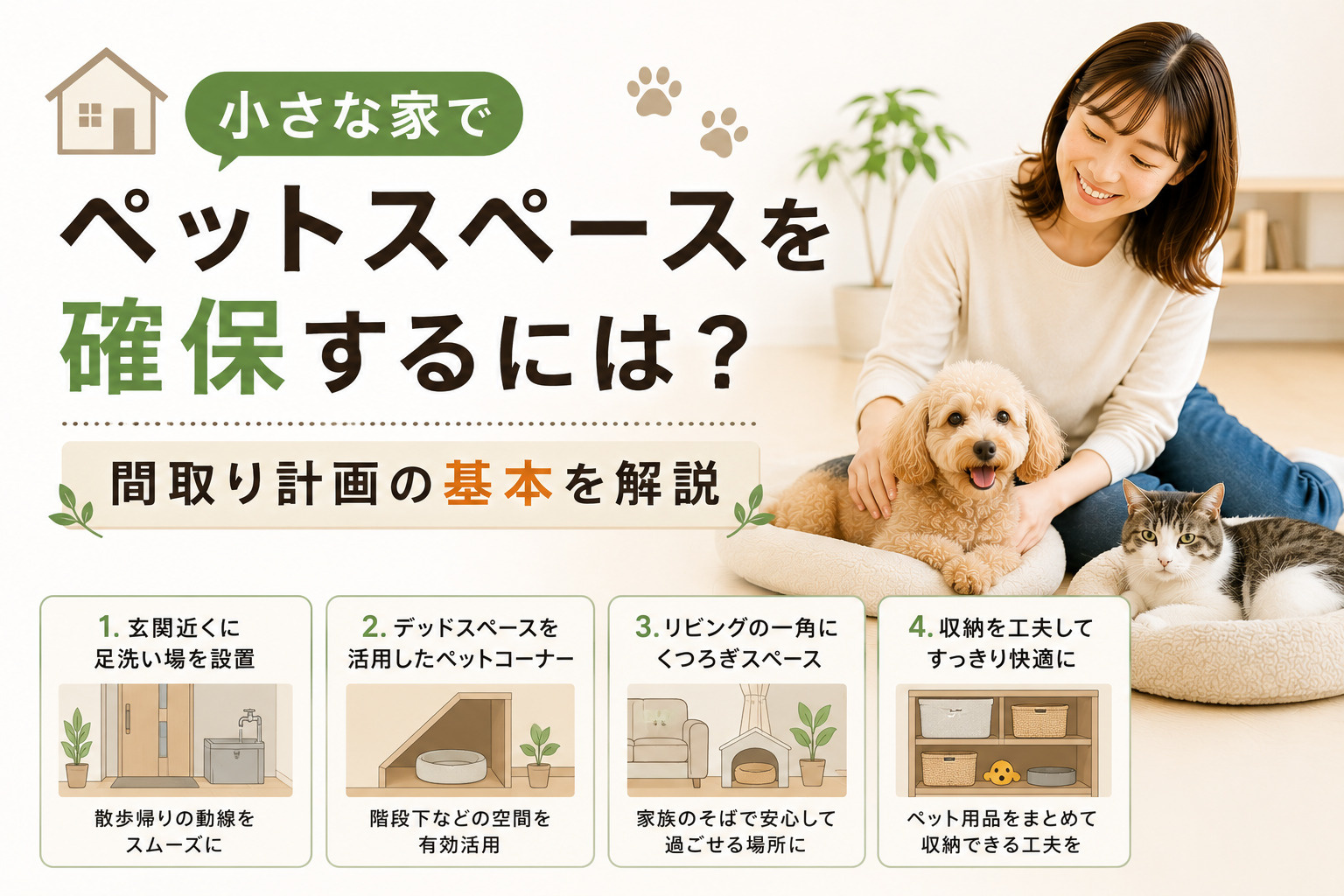 小さな家でペットスペースを確保するには?間取り計画の基本を解説の画像