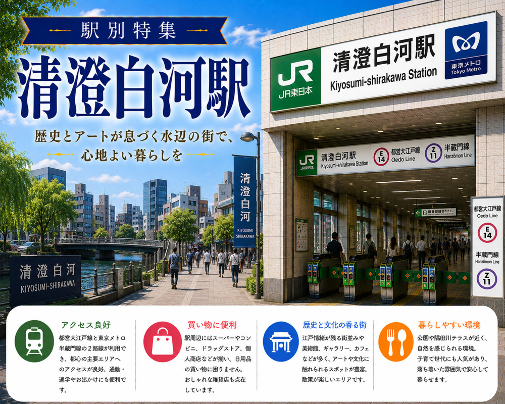 駅別特集｜清澄白河駅は住みやすい？賃貸相場・治安・交通アクセスを不動産会社が解説の画像