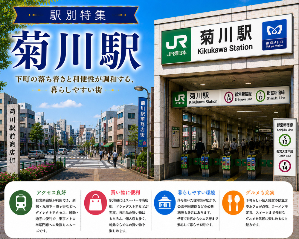 駅別特集｜菊川駅は住みやすい？賃貸相場・治安・交通アクセスを不動産会社が解説の画像