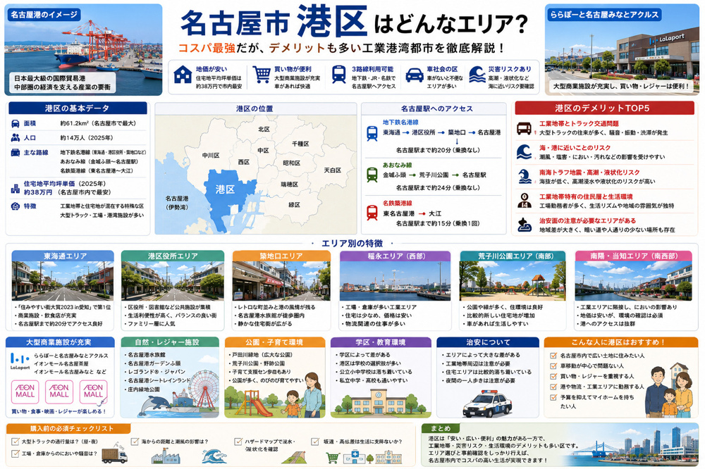 名古屋市港区完全ガイド｜駅別・エリア別に見る住みやすさと街の特徴の画像