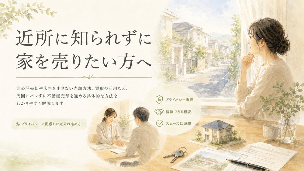 近所に知られずに売る方法は、ちゃんと存在します 【バレずに売却成功率92%の手法】の画像