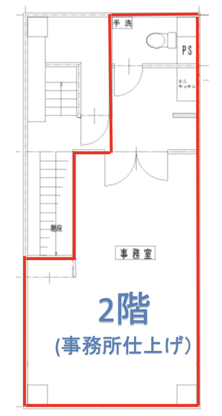 西天満3丁目!リノベーションビル2階オフィス!約13.2坪!独立開業に!の画像