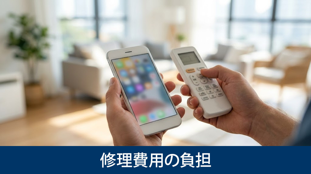 エアコン故障時の修理費用の負担
