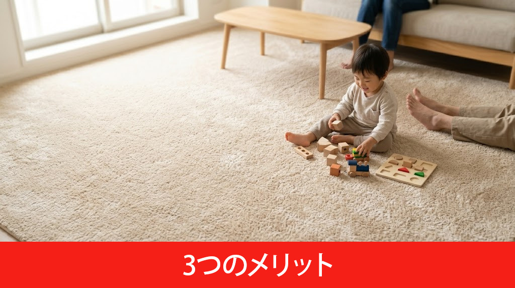 全面カーペットで得られる3つのメリット