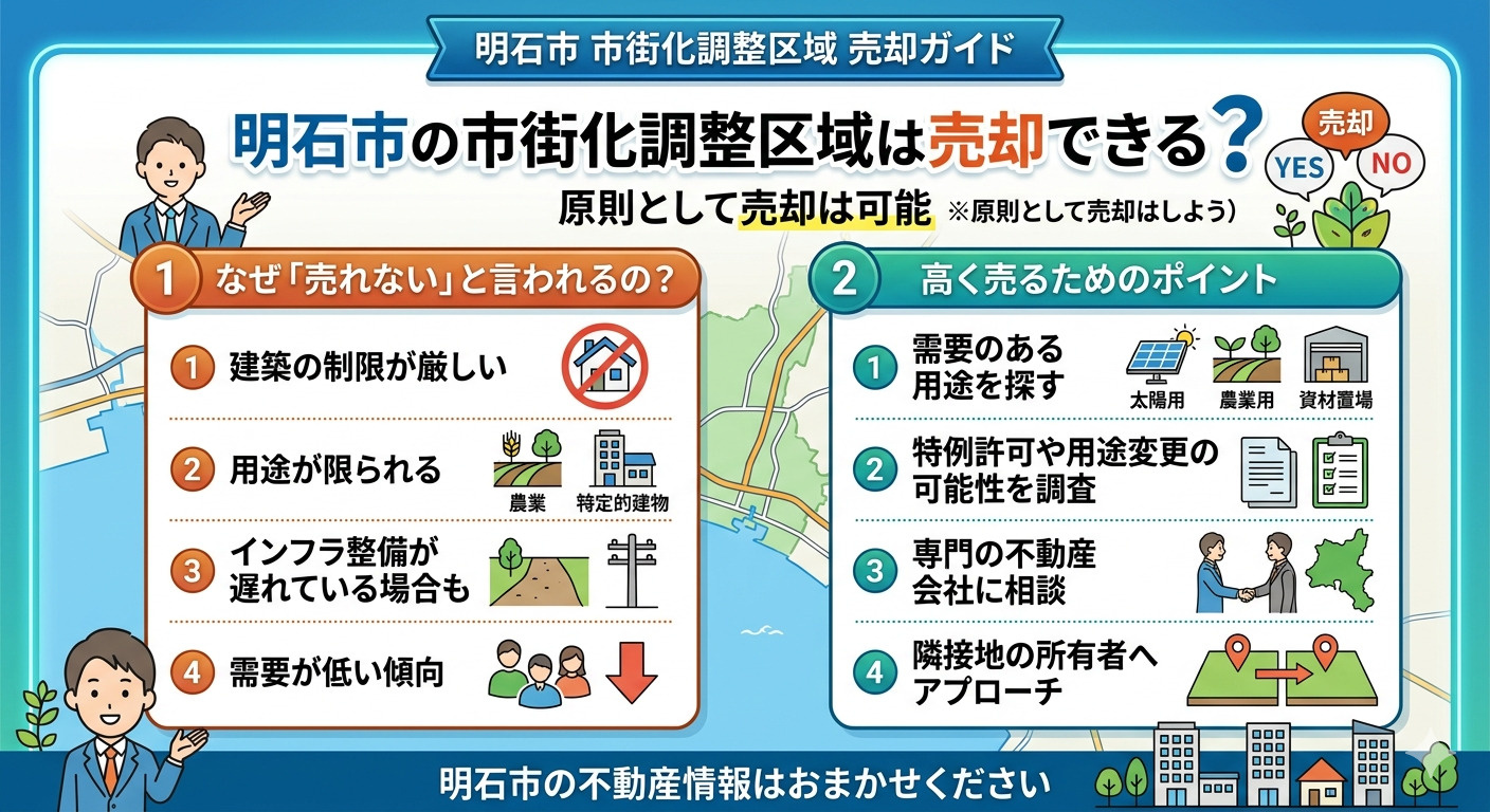 明石市の市街化調整区域が売れないと言われる理由とは?売却成功のポイントを紹介の画像