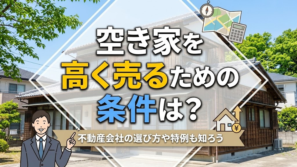 空き家を高く売るための条件は？不動産会社の選び方や特例も知ろうの画像