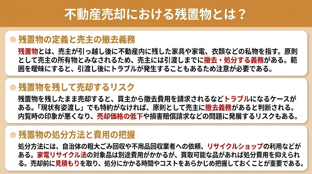 不動産売却における残置物とは？