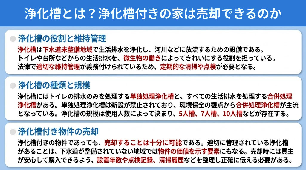 浄化槽とは？浄化槽付きの家は売却できるのか