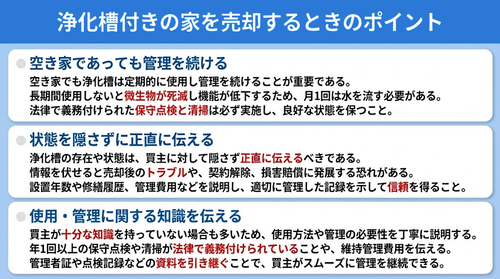 浄化槽付きの家を売却するときのポイント