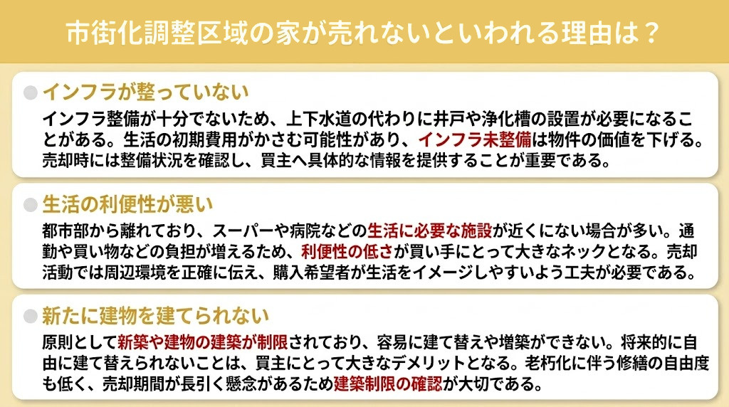 市街化調整区域の家が売れないといわれる理由は？