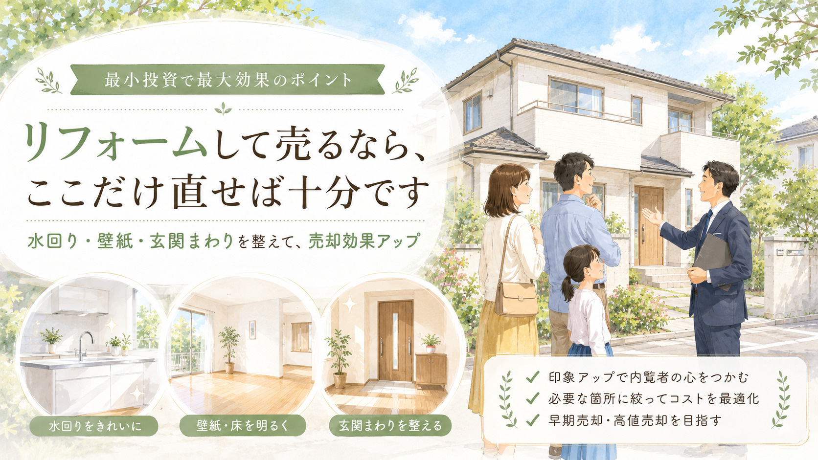リフォームして売るなら、ここだけ直せば十分です【最小投資で最大効果のポイント】の画像