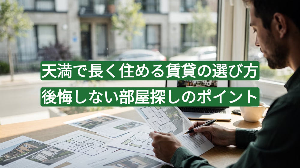 天満で長く住める賃貸の選び方｜後悔しない部屋探しのポイントの画像