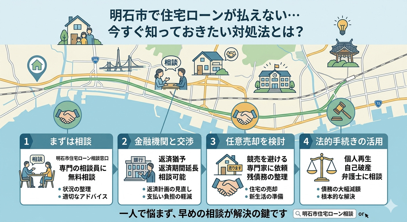 明石市の住宅ローン返済が苦しい方へ|任意売却と競売の違いをわかりやすく解説の画像
