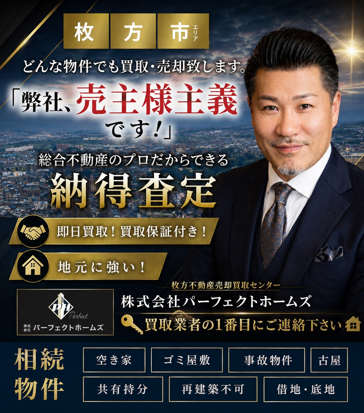 枚方不動産売却買取センター　パーフェクトホームズの枚方市の不動産情勢にくわしい事情を解説！の画像