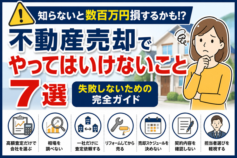 不動産売却でやってはいけないこと7選｜知らないと数百万円損する可能性もの画像