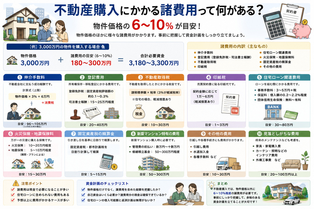 不動産購入にかかる費用はどのぐらい？知っておきたい費用のまとめの画像