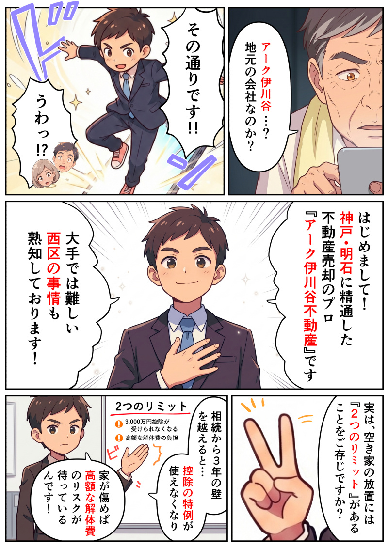 マンガ②｜もう、実家へ通うのはうんざり。無料査定で空き家管理を終わらせる第一歩を。
