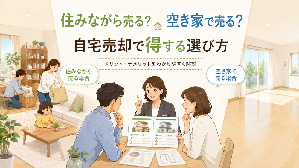 住みながら売る vs 空き家で売る。どちらが得かを正直に比較【成約価格の差は平均150万】の画像