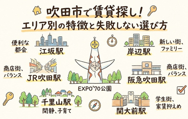 吹田市で賃貸を探す前に知っておきたい｜エリア別の特徴と選び方の画像