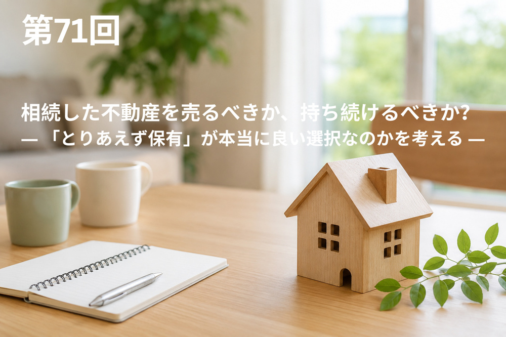 相続した不動産を売るべきか、持ち続けるべきか？ ― 「とりあえず保有」が本当に良い選択なのかを考える ―の画像